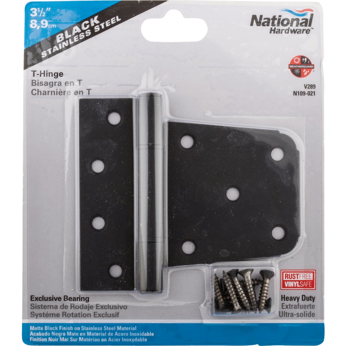 National Hardware 3-1/2 In. Matte Black Extra Heavy-Duty Steel Gate Hinge Image 3