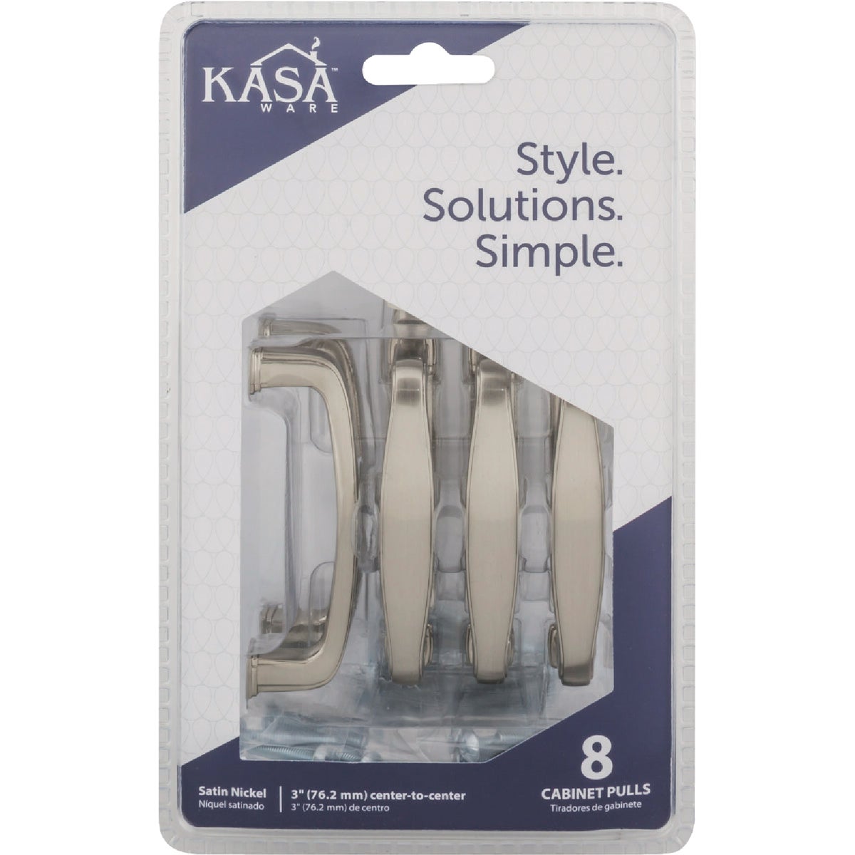 KasaWare 3-1/2" Overall Length Satin Nickel Cabinet Pull (8-Pack) Image 2