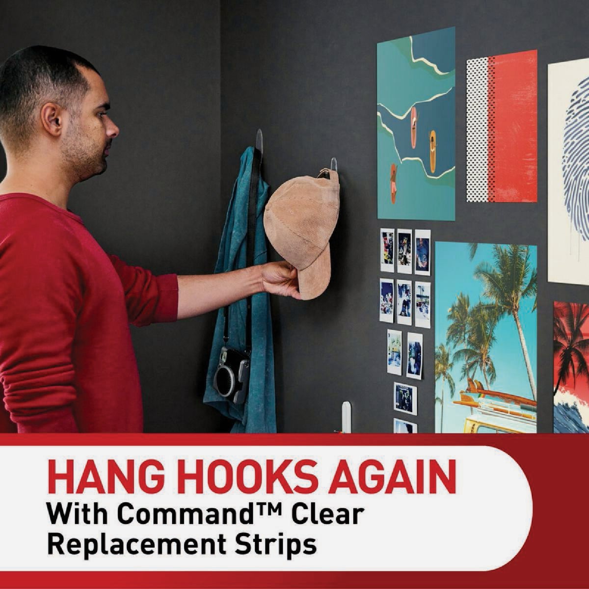 Command Medium Adhesive Strips, Clear, 12 Strips Image 6