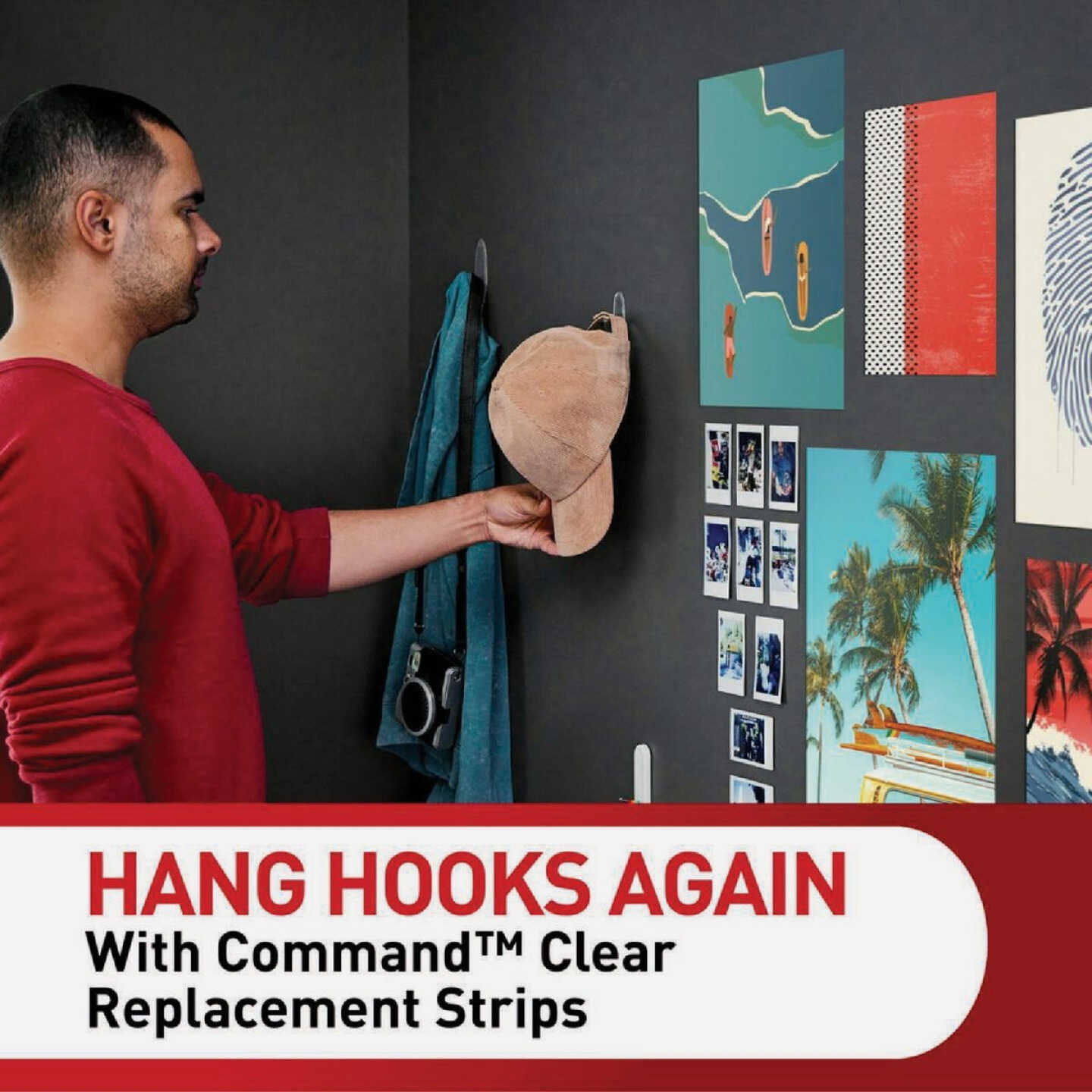 Command Medium Adhesive Strips, Clear, 12 Strips Image 6