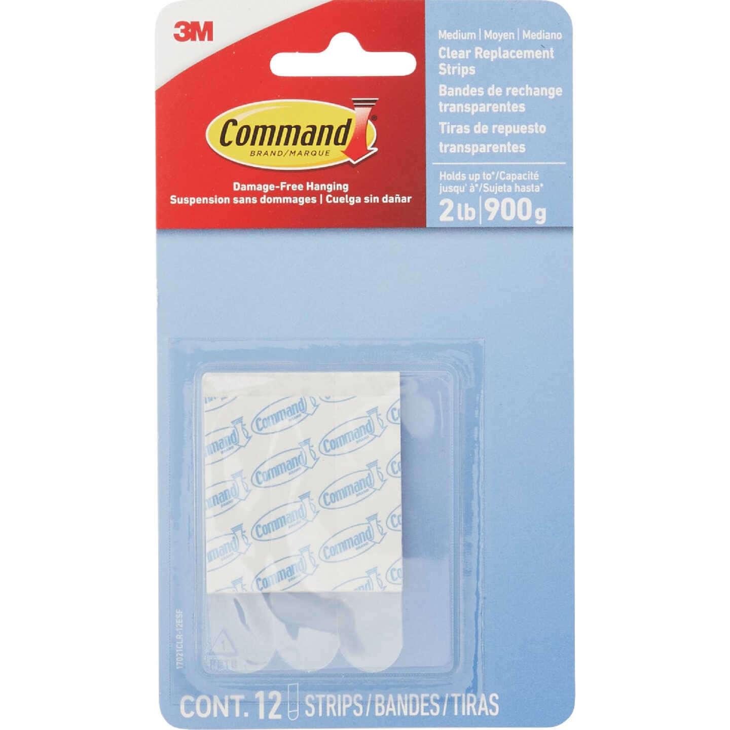 Command Medium Adhesive Strips, Clear, 12 Strips Image 7