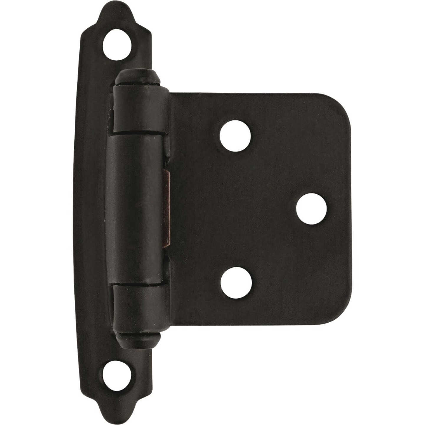 Amerock Flat Black Self-Closing Face Mount Variable Overlay Hinge (2-Pack) Image 1