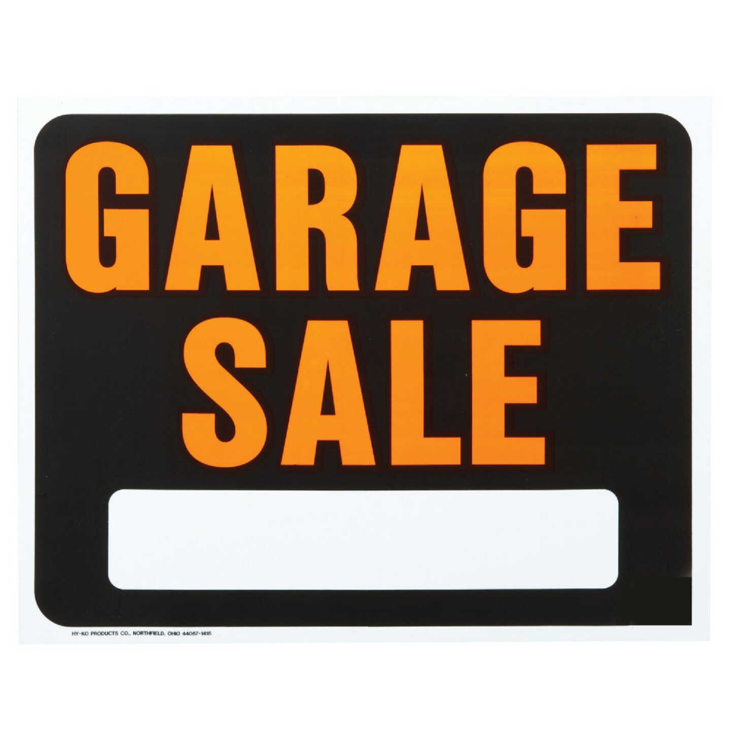 Hy-Ko 15x19 Heavy Gauge Plastic Sign, Garage Sale Image 1