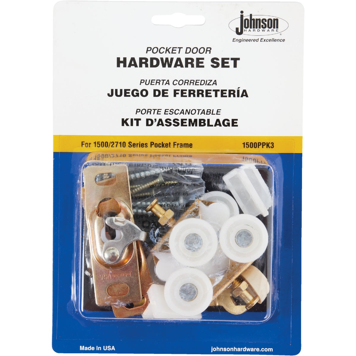Johnson Hardware 1500 Series 36 In. W. Pocket Door Hardware Set Image 2