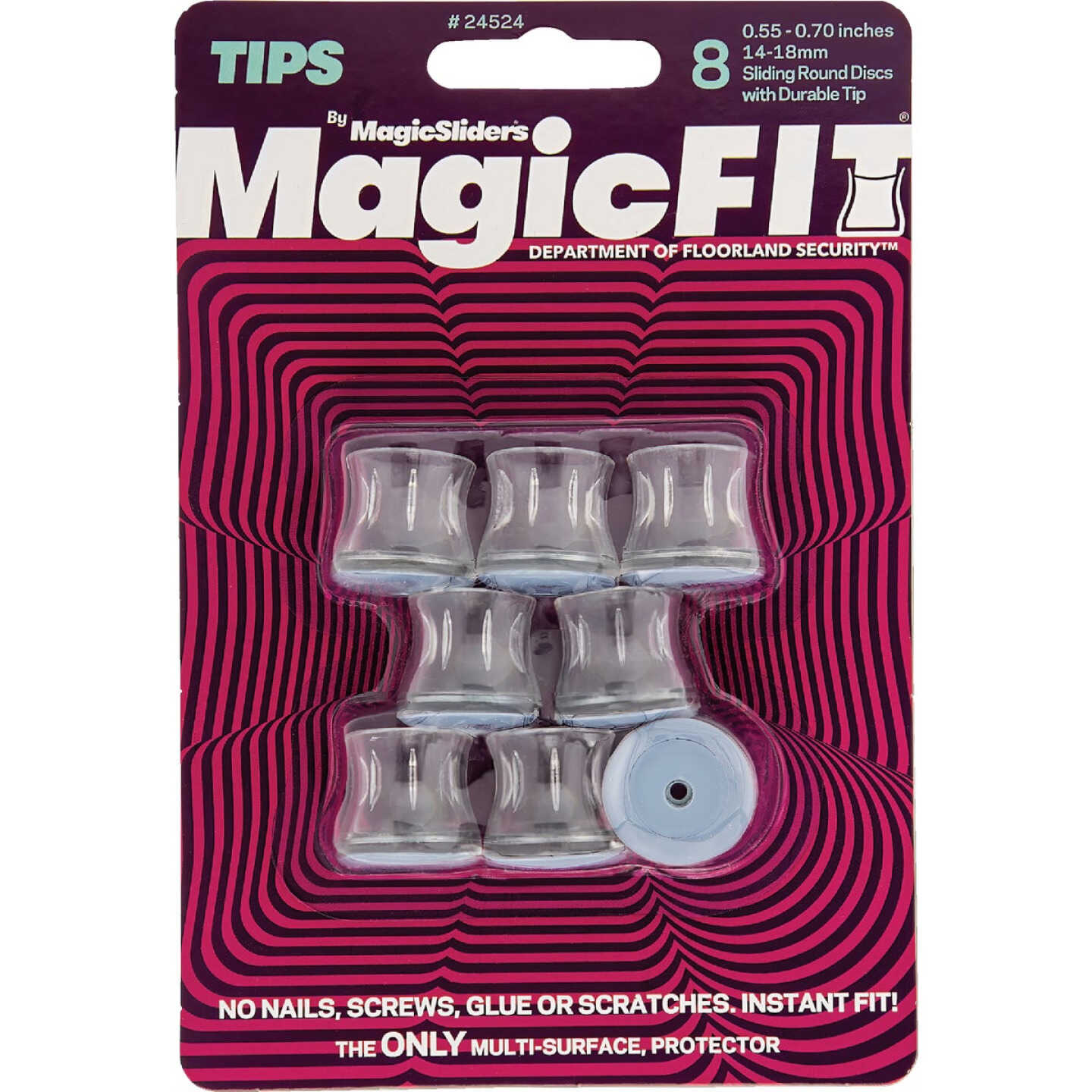 Magic Sliders Magic Fit .55 In. - .70 In. Round Slider (8-Pack) Image 2