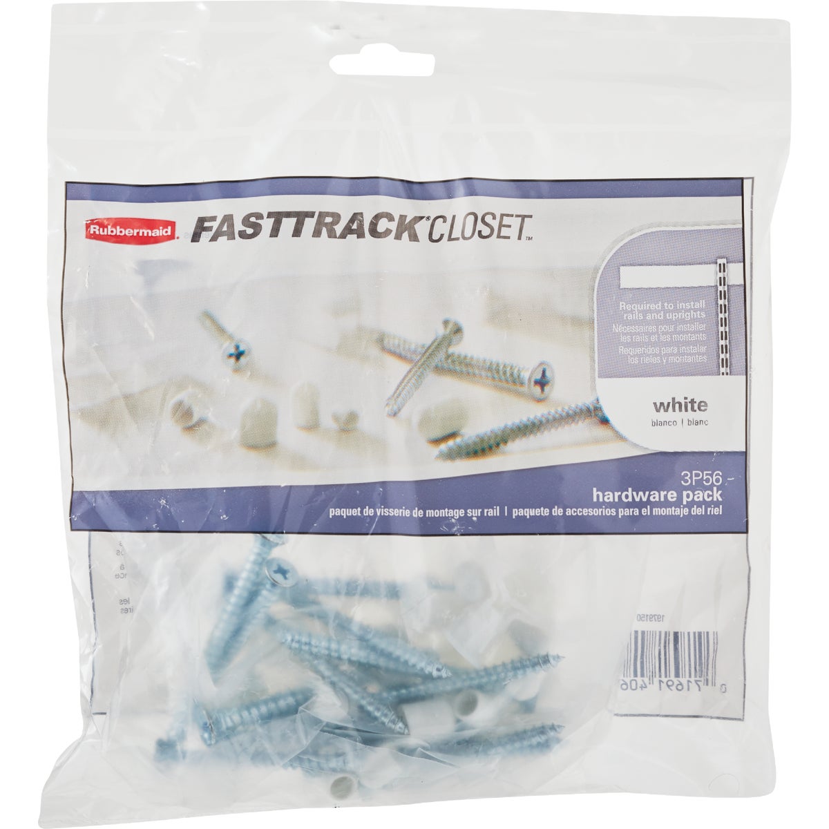 Rubbermaid Fasttrack White Rail Mount Hardware Pack Image 2