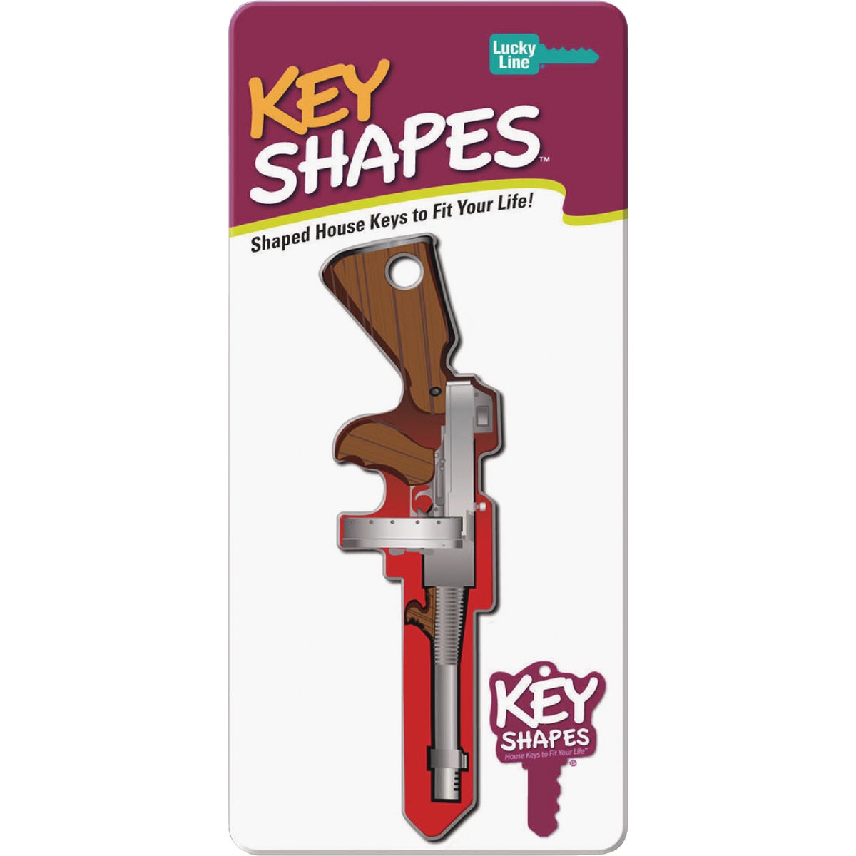Lucky Line Machine Gun Key Shapes Decorative House Key - KW1 Image 3