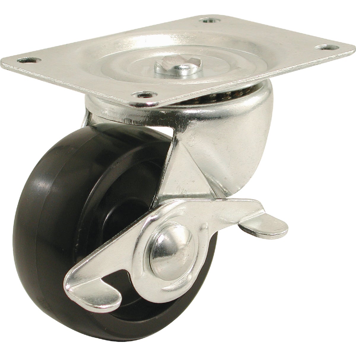 Shepherd Hardware 2 In. General-Duty Polypropylene Swivel Plate Caster with Brake