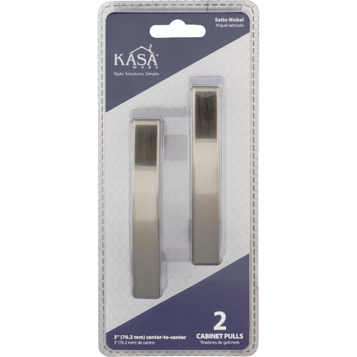 KasaWare 4 In. Overall Length Satin Nickel Flared Foot Square Pull (2-Pack) Image 3