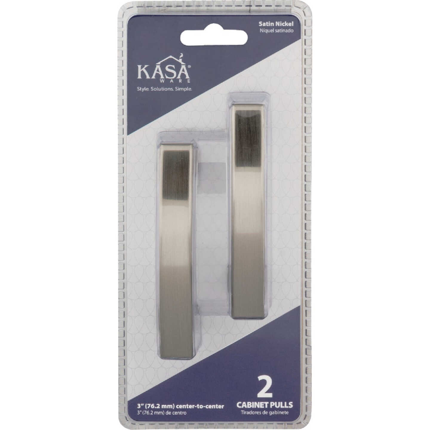 KasaWare 4 In. Overall Length Satin Nickel Flared Foot Square Pull (2-Pack) Image 3