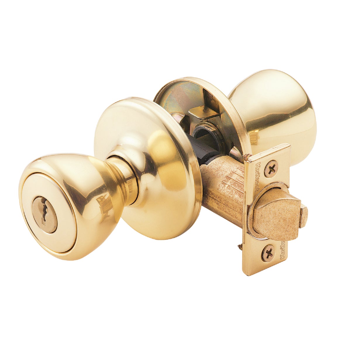 Kwikset Tylo Polished Brass Entry Door Knob 