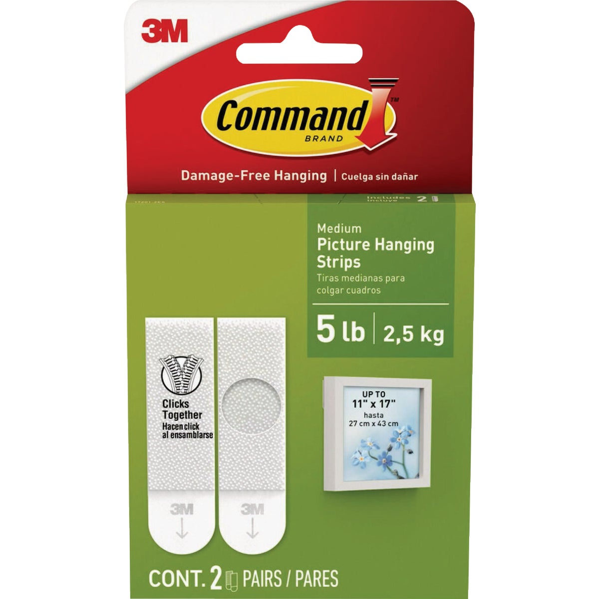 Command White Medium Adhesive Strips, 4 Strips