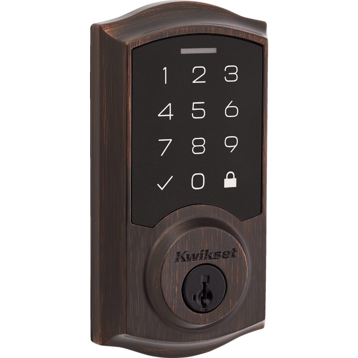 Kwikset SmartCode 270 Traditional Touchpad Electronic Deadbolt With SmartKey, Venetian Bronze Image 1
