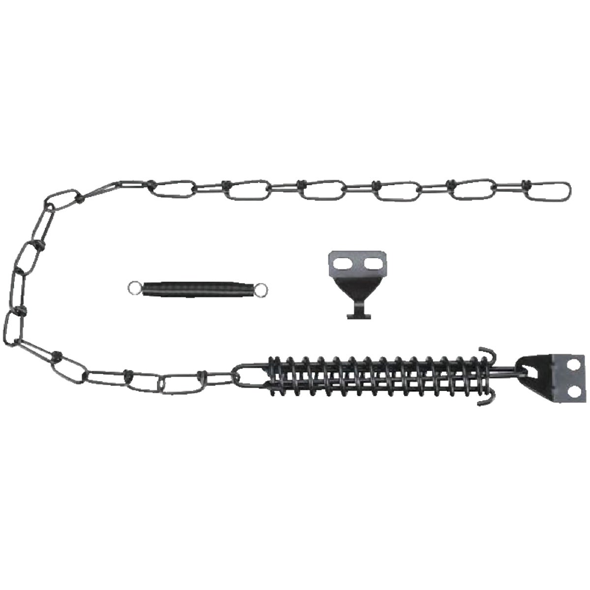 National Hardware Black Door Stop Spring Chain
