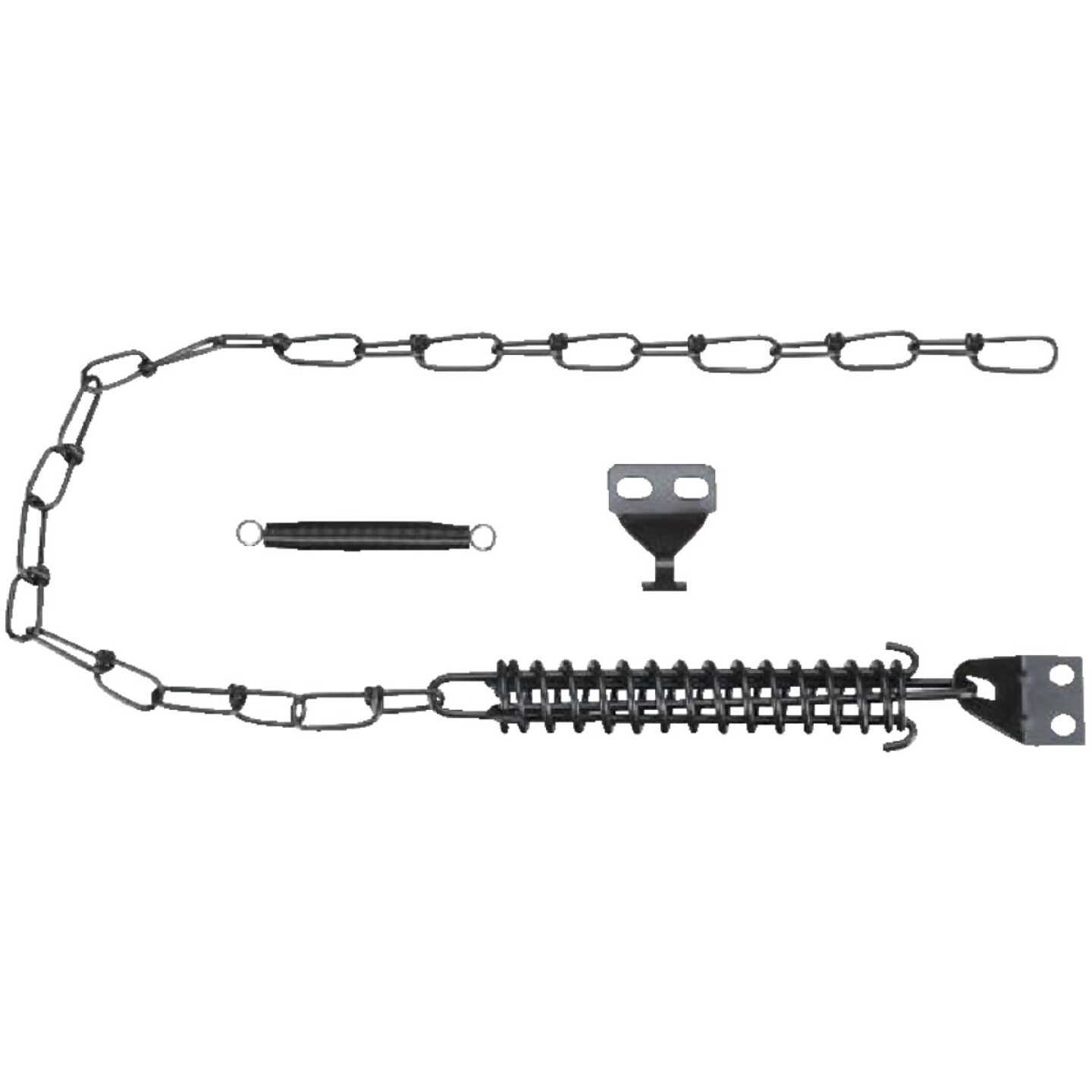 National Hardware Black Door Stop Spring Chain Image 1