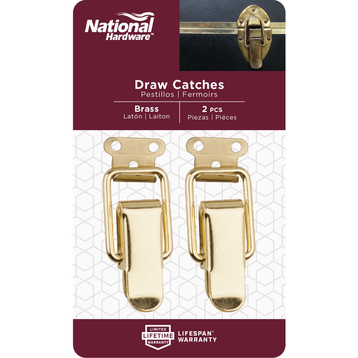 National Hardware Brass Draw Catch (2-Count) Image 2