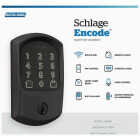 Schlage Encode Greenwich Matte Black Smart WiFi Deadbolt Image 3