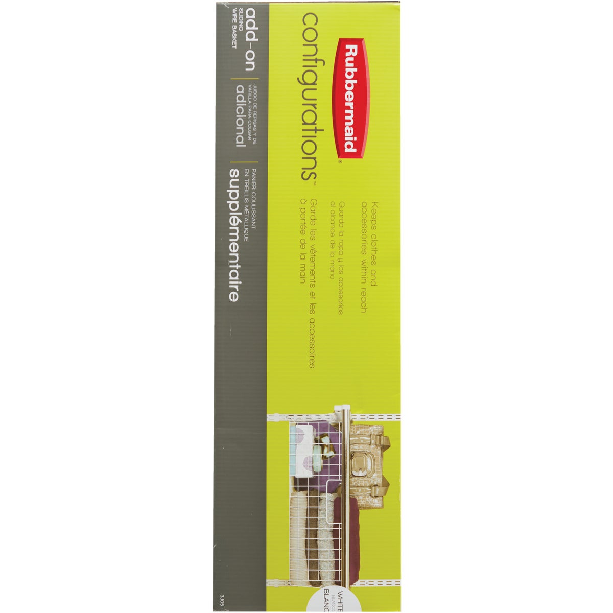 Rubbermaid Configurations White Sliding Basket Image 5