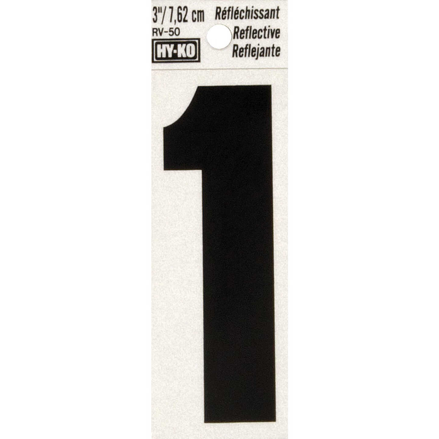 Hy-Ko Vinyl 3 In. Reflective Adhesive Number One Image 1