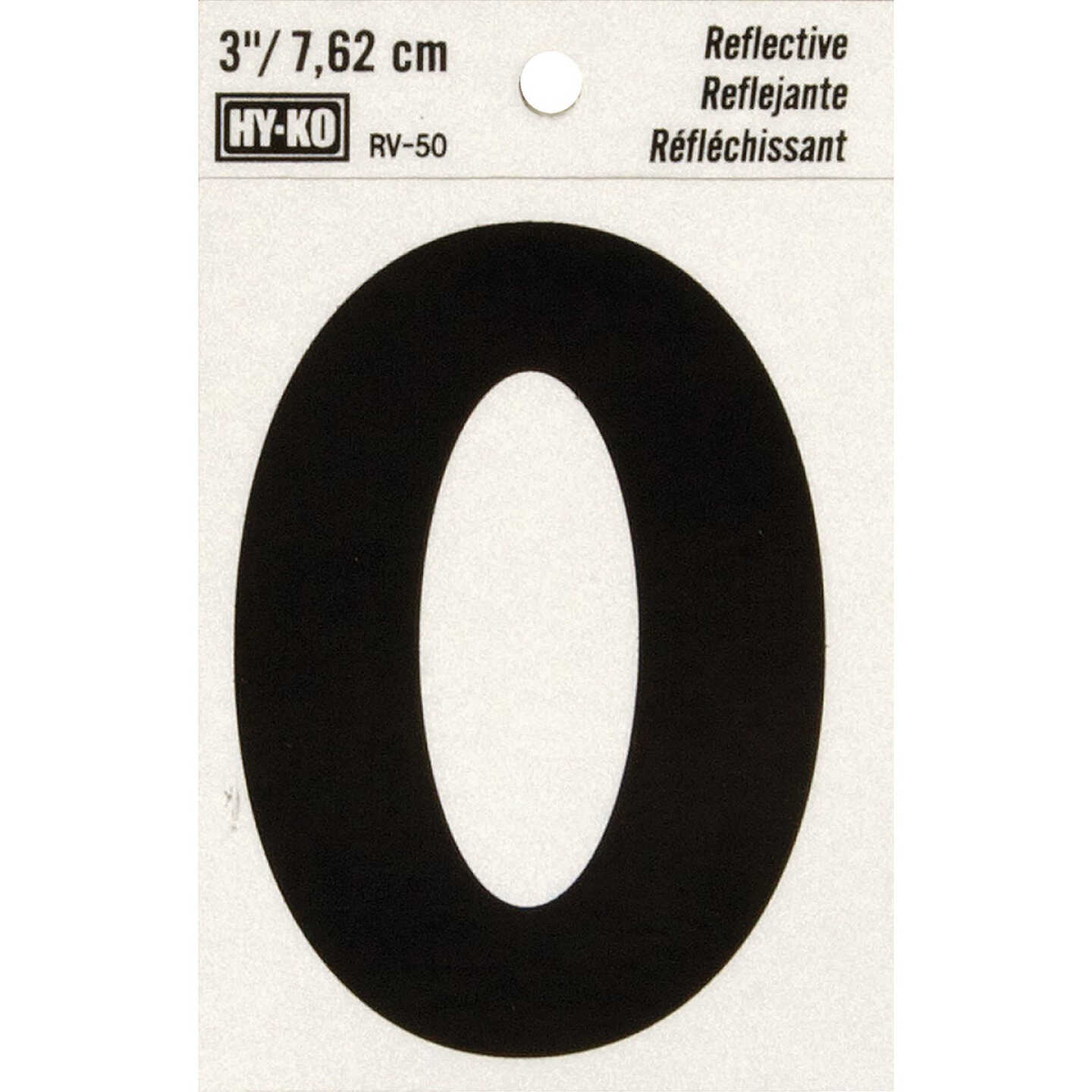 Hy-Ko Vinyl 3 In. Reflective Adhesive Number Zero Image 1