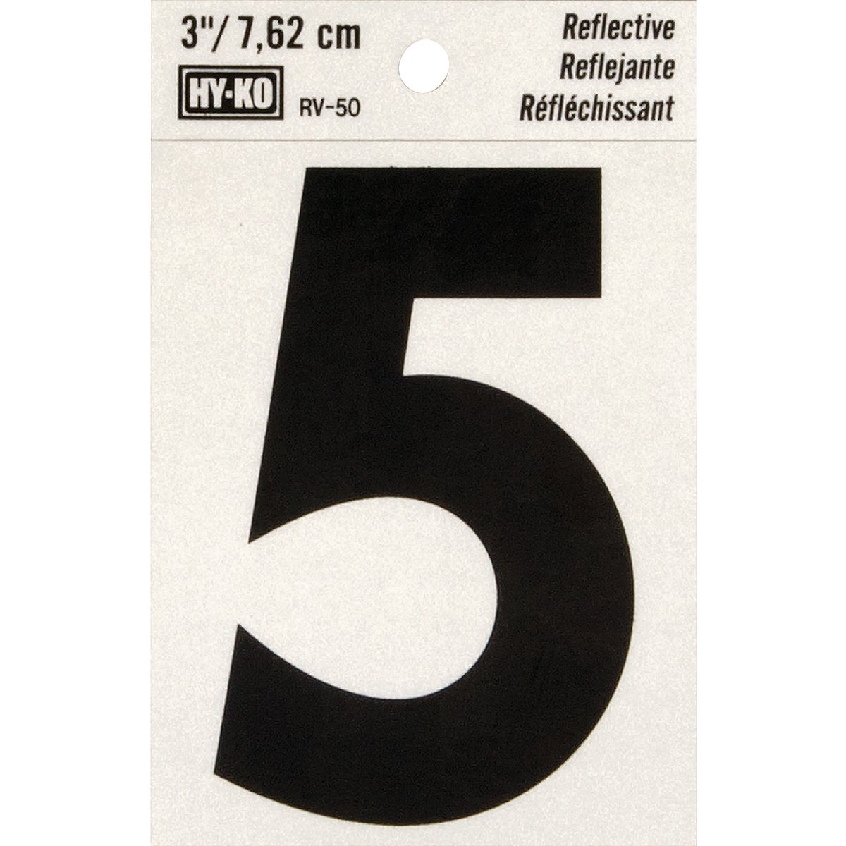 Hy-Ko Vinyl 3 In. Reflective Adhesive Number Five Image 1