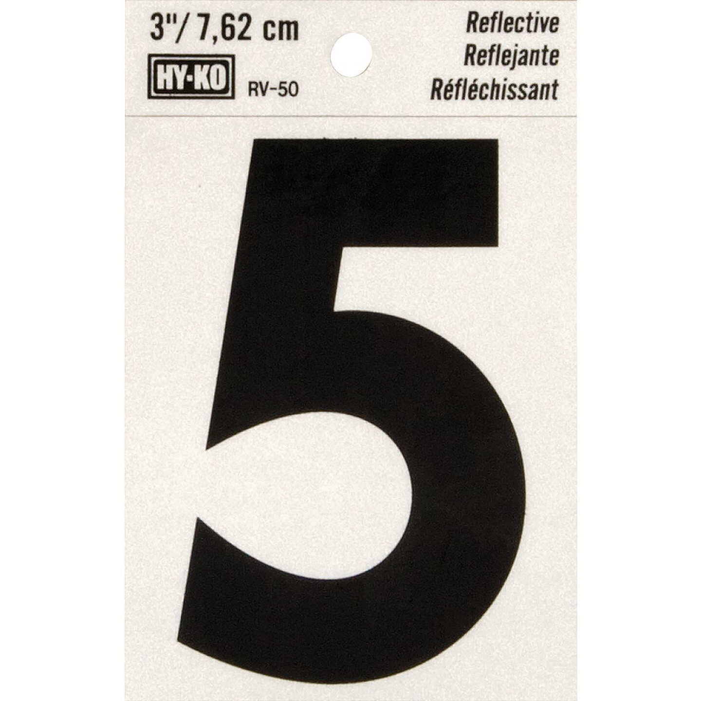 Hy-Ko Vinyl 3 In. Reflective Adhesive Number Five Image 1