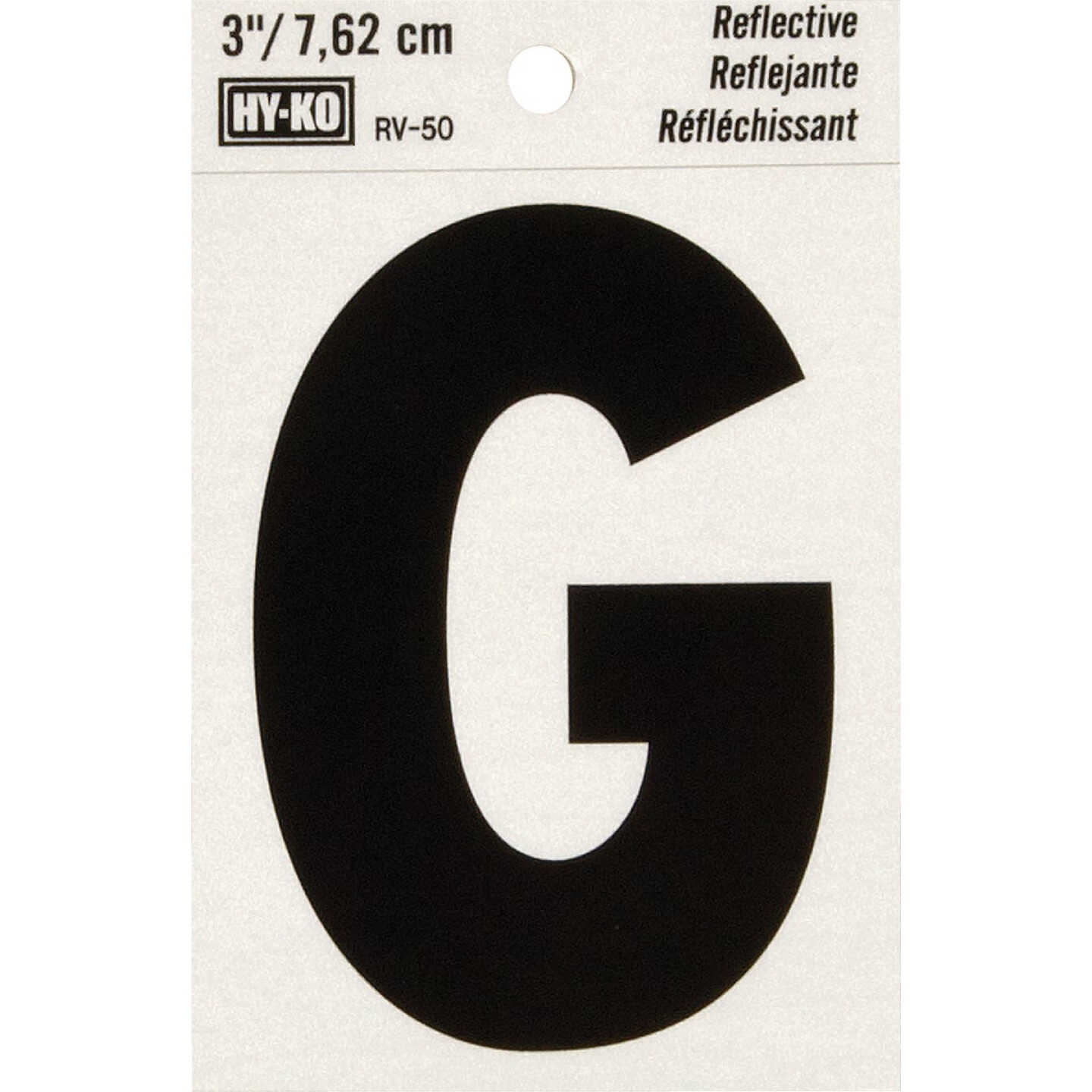 Hy-Ko Vinyl 3 In. Reflective Adhesive Letter, G Image 1