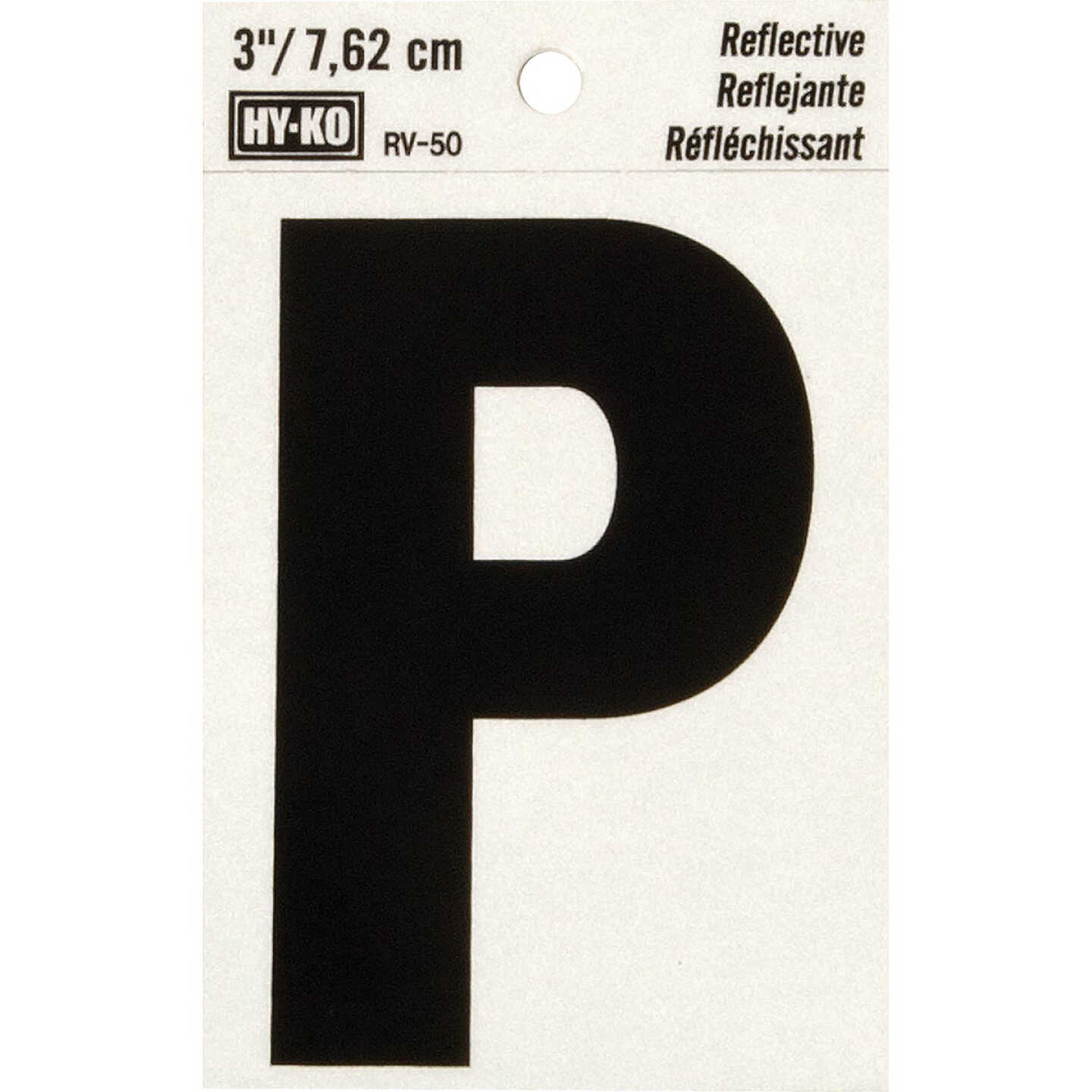 Hy-Ko Vinyl 3 In. Reflective Adhesive Letter, P Image 1