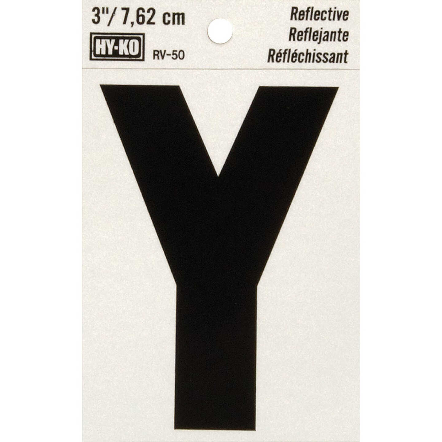 Hy-Ko Vinyl 3 In. Reflective Adhesive Letter, Y Image 1