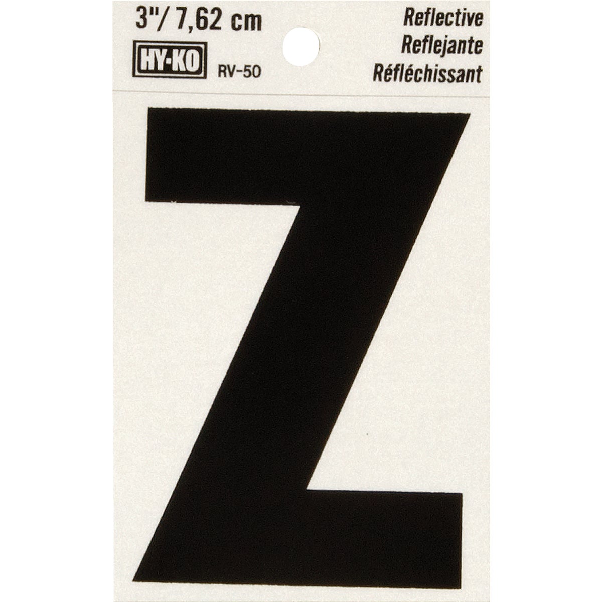 Hy-Ko Vinyl 3 In. Reflective Adhesive Letter, Z