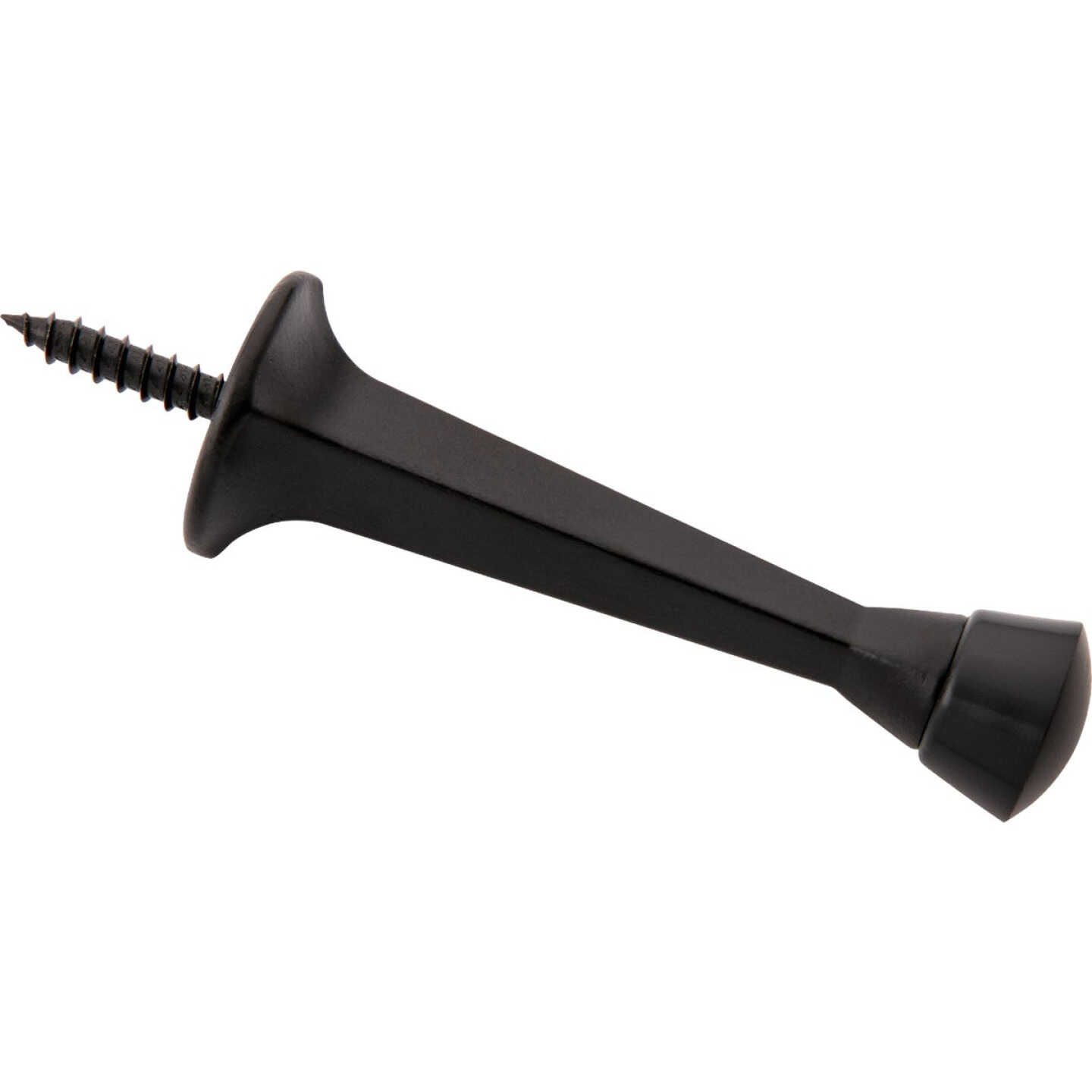 National Hardware 3 In. Matte Black Rigid Square Door Stop Image 1