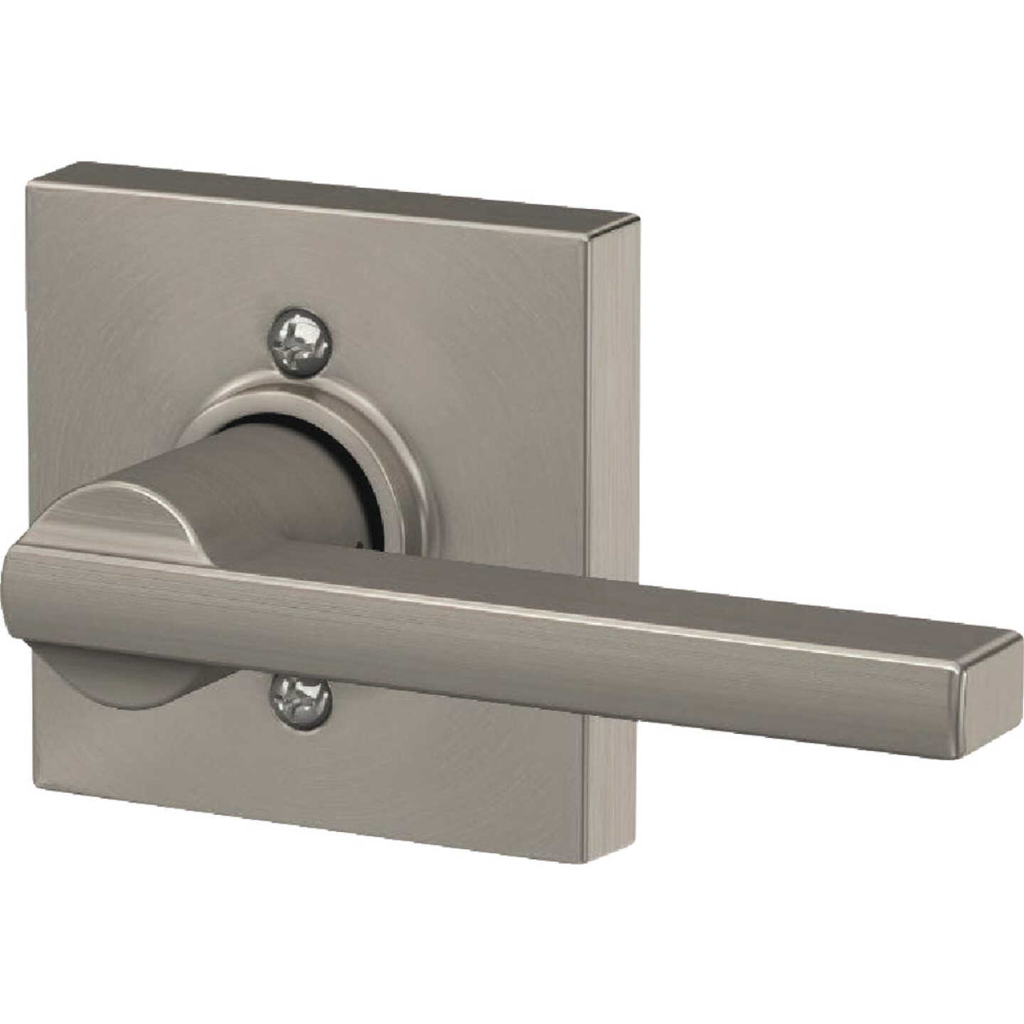 Schlage F Series Latitude Lever Collins Satin Nickel Hall & Closet Lock Image 2