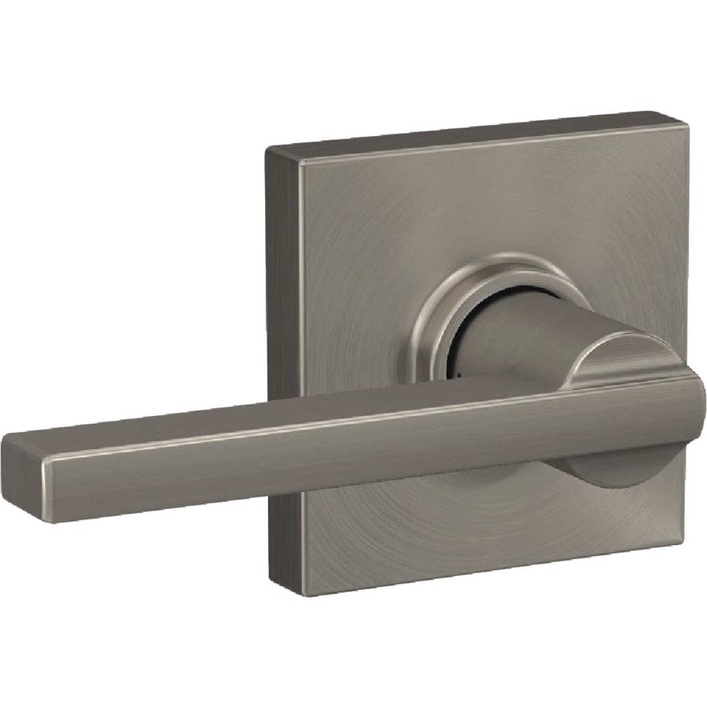 Schlage F Series Latitude Lever Collins Satin Nickel Hall & Closet Lock Image 4
