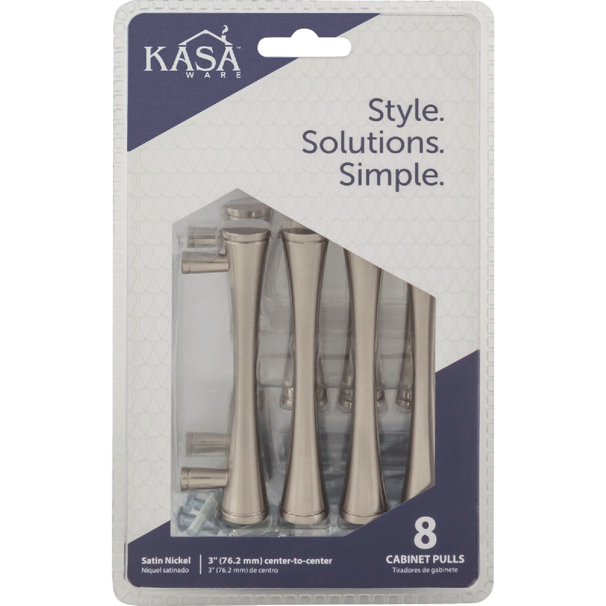 KasaWare 4 In. Overall Length Satin Nickel Fluted Bar Pull (8-Pack) Image 2