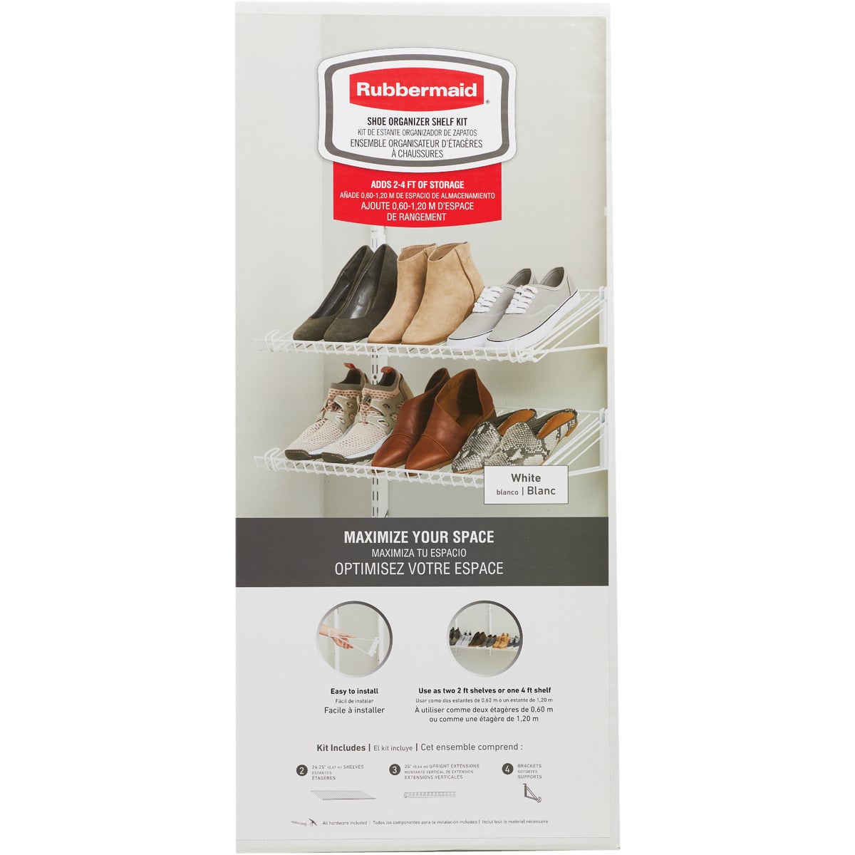 Rubbermaid Configurations White Shoe Shelf Add-On Kit Image 4