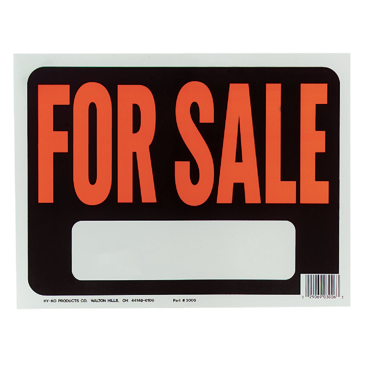 Hy-Ko 9x12 Plastic Sign, For Sale