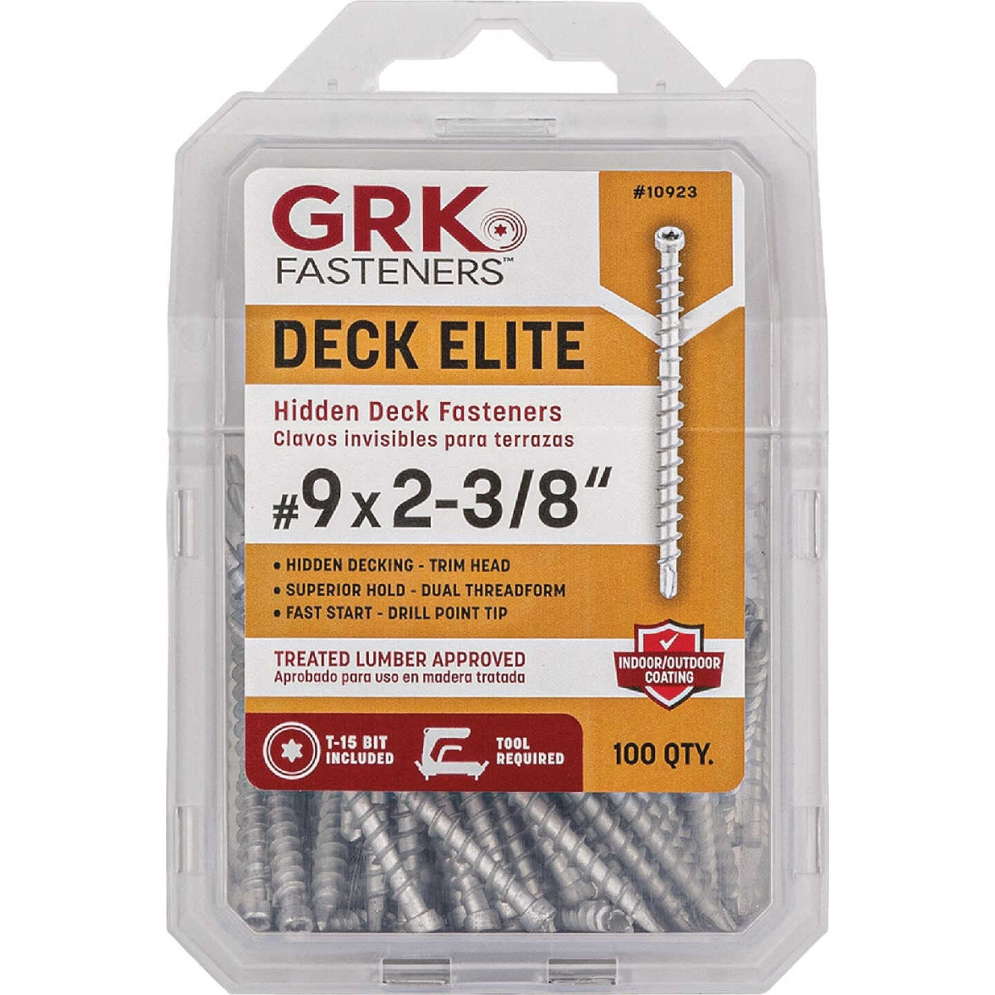 GRK Deck Elite #9 x 2-3/8 In. Star Drive Bugle-Head Hidden Fastener Deck Screw (100 Ct.) Image 1