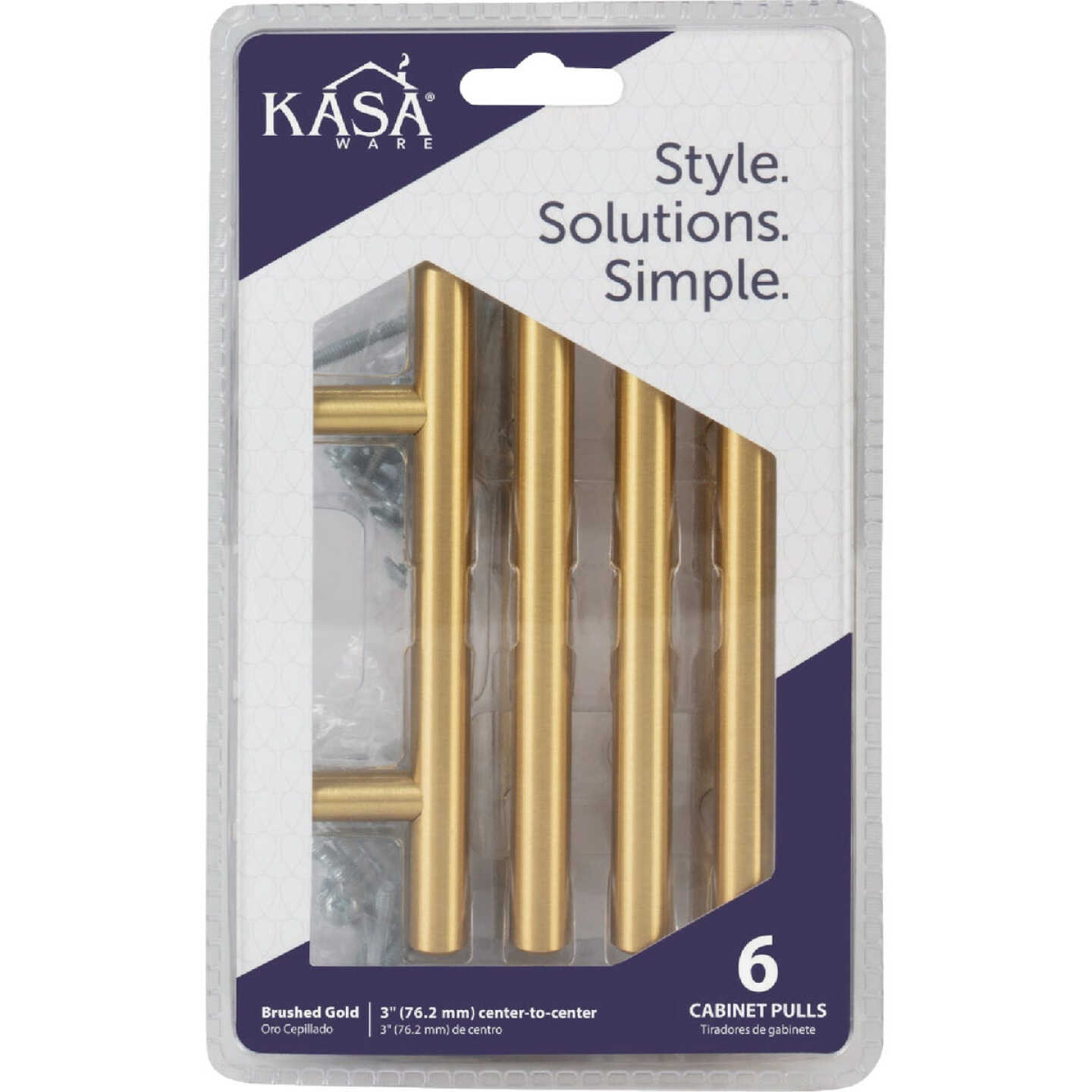 KasaWare 5-3/8 In. Overall Length Brushed Gold Cabinet Pull (6-Pack) Image 2