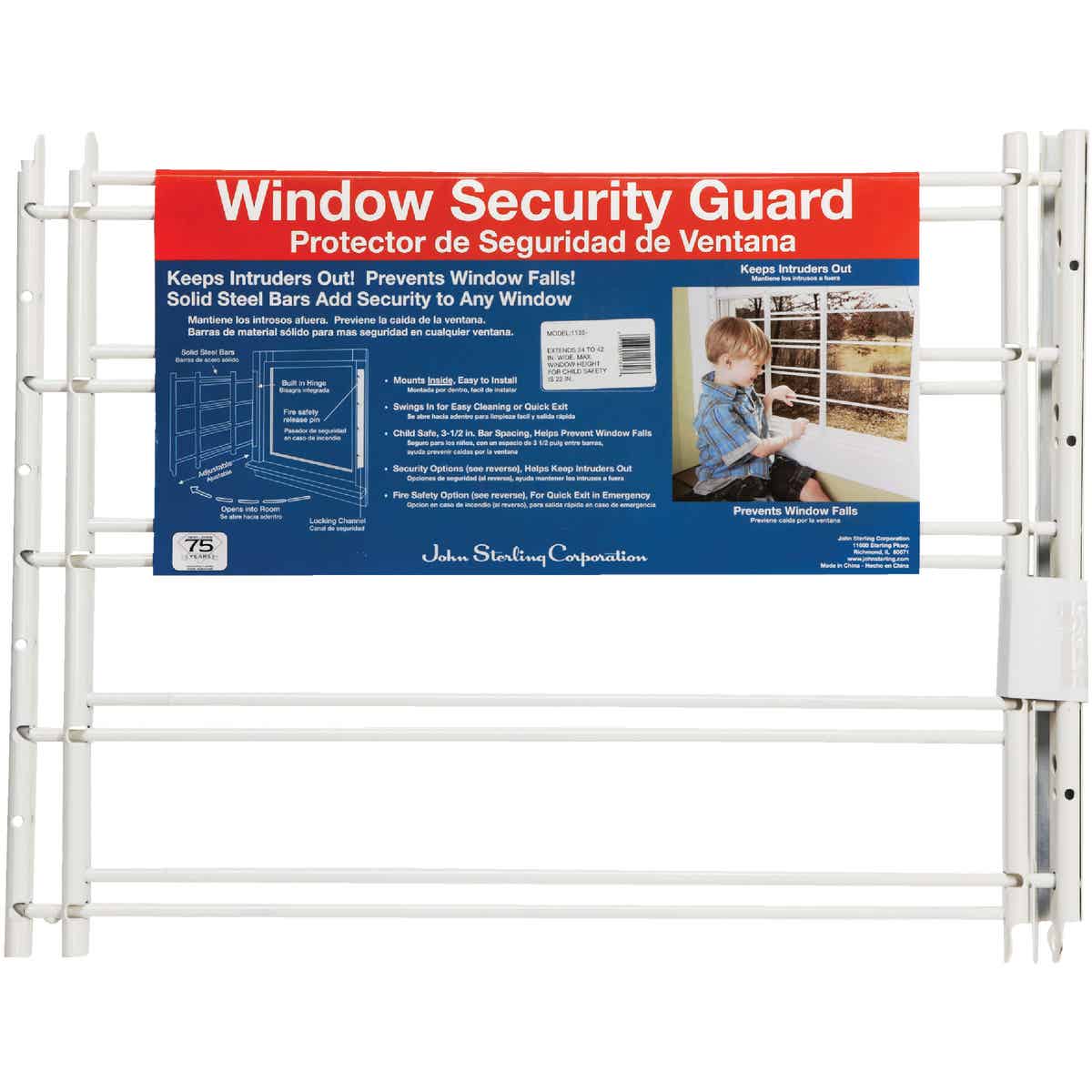 John Sterling Corp Hinged White Enamel 5-Bar Child Safety & Window Security Guard Image 4