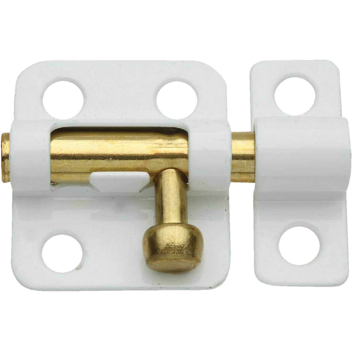 National Hardware 2 In. White Cellar Window Barrel Bolt Image 1