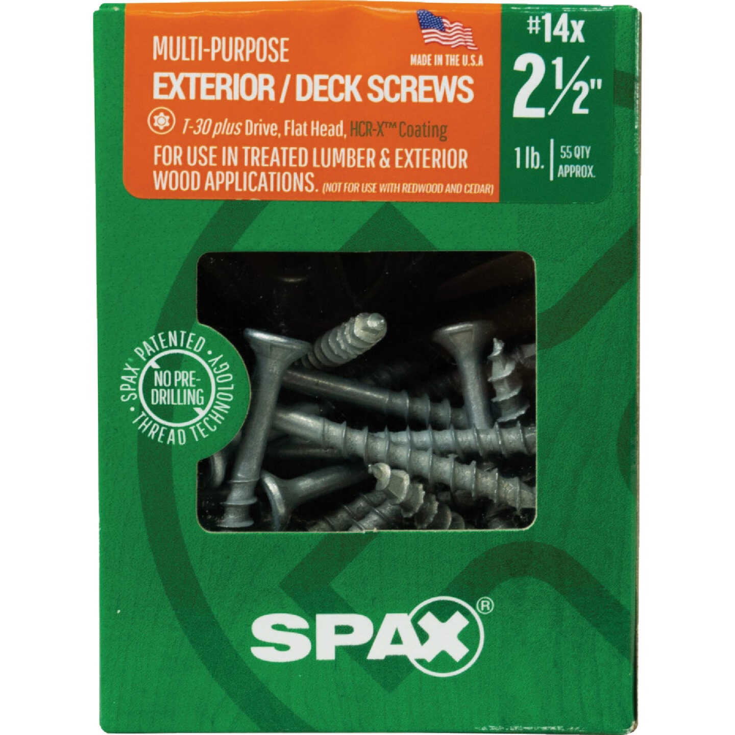 SPAX #14 x 2-1/2 In. T30 Plus Flat Head HCR-X (Exterior Rated) Deck Screw (55 Ct.) Image 4