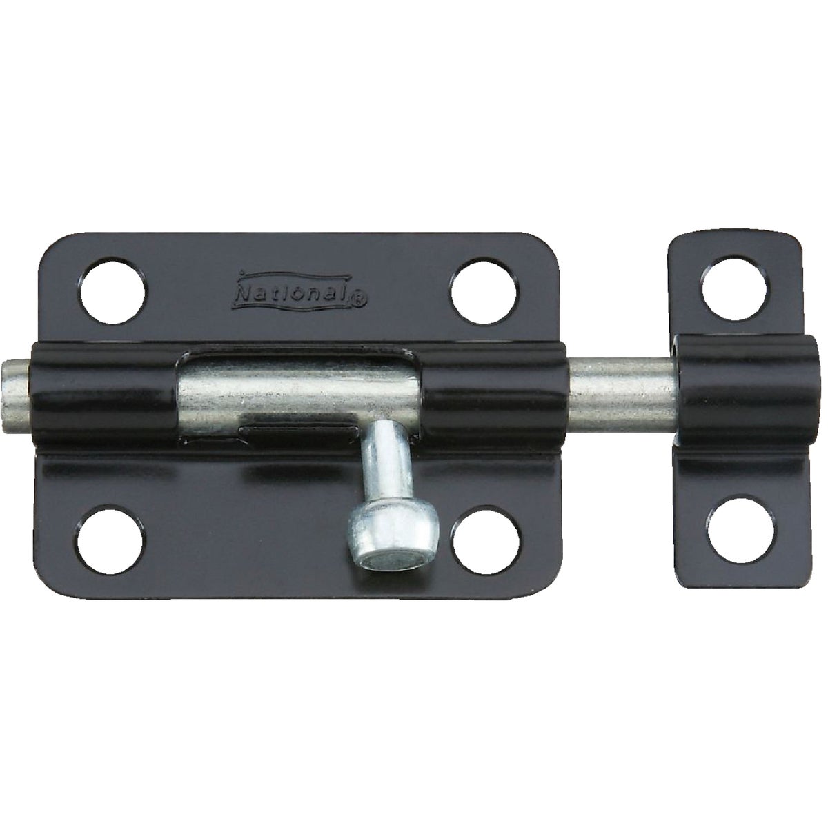 National Hardware 3 In. Black Steel Door Barrel Bolt
