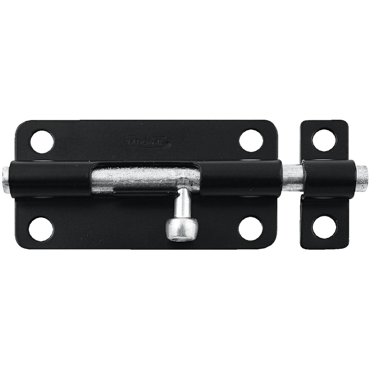 National Hardware 4 In. Black Steel Door Barrel Bolt
