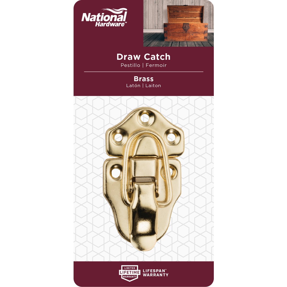 National Hardware Miniature Brass Draw Catch (2-Count) Image 2