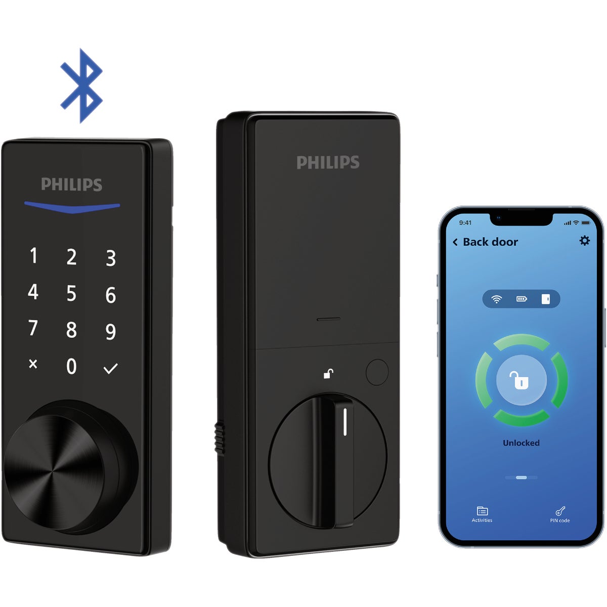 Philips Bluetooth Touchscreen Electronic Deadbolt, Matte Black Image 3