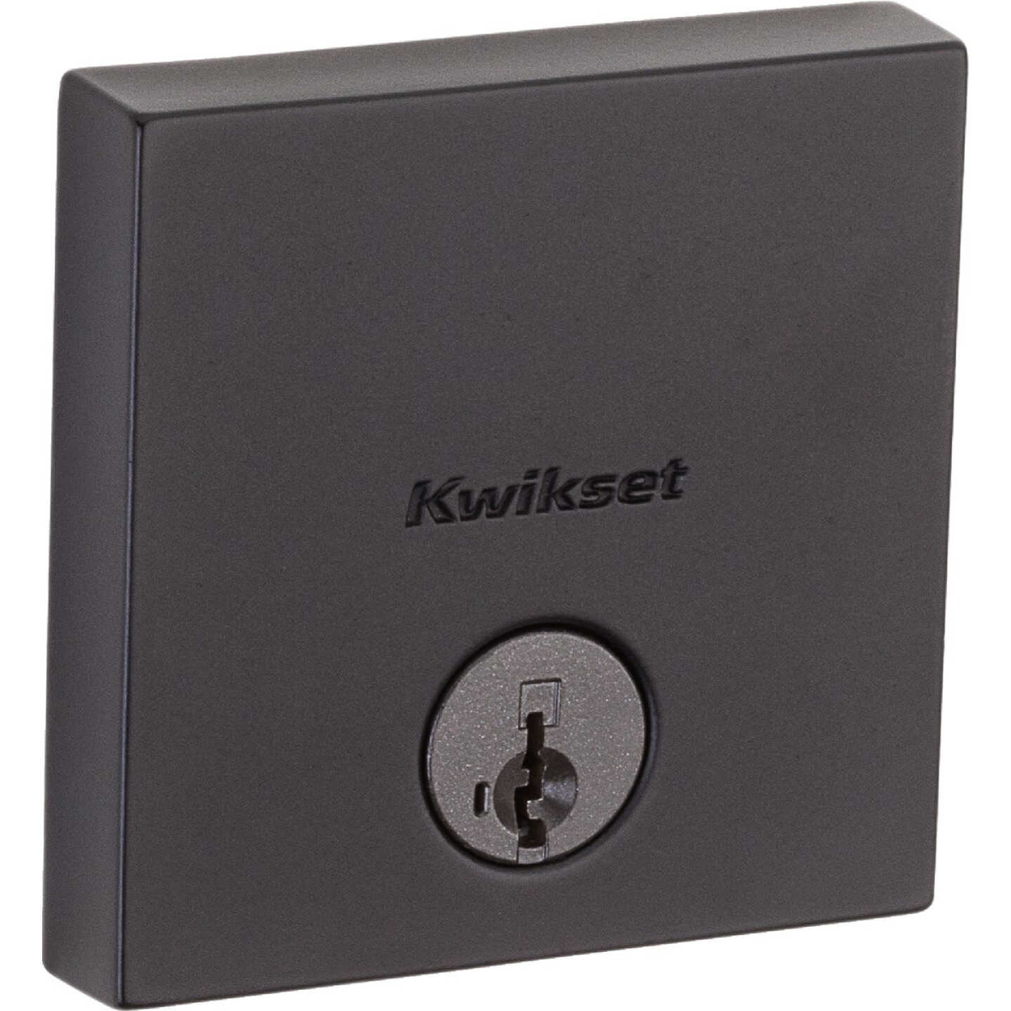 Kwikset Signature Downtown Single Cylinder Deadbolt SmartKey, Matte Black Image 1