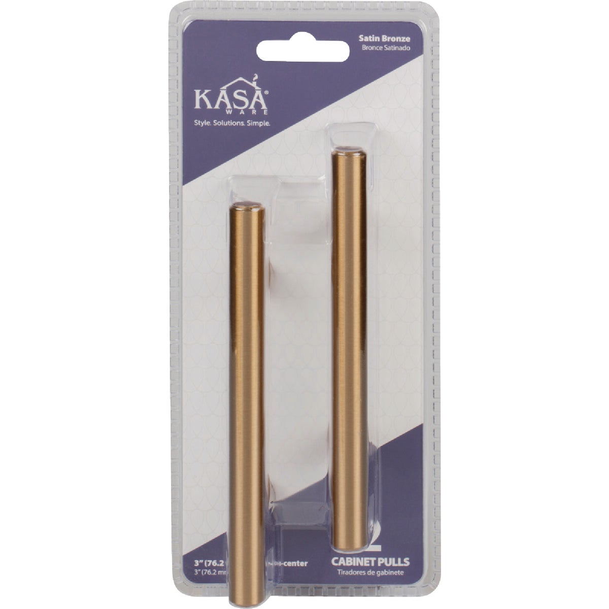 KasaWare 5-3/8 In. Overall Length Satin Bronze Cabinet Pull (2-Pack) Image 2