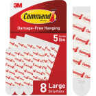 Command Large Adhesive Strips, White, 8 Strips Image 1