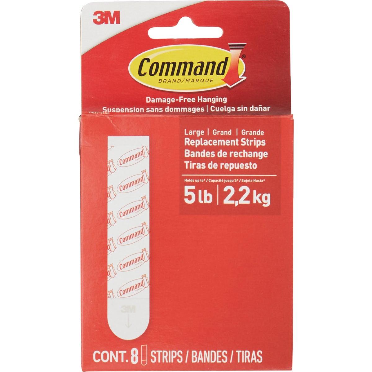 Command Large Adhesive Strips, White, 8 Strips Image 5