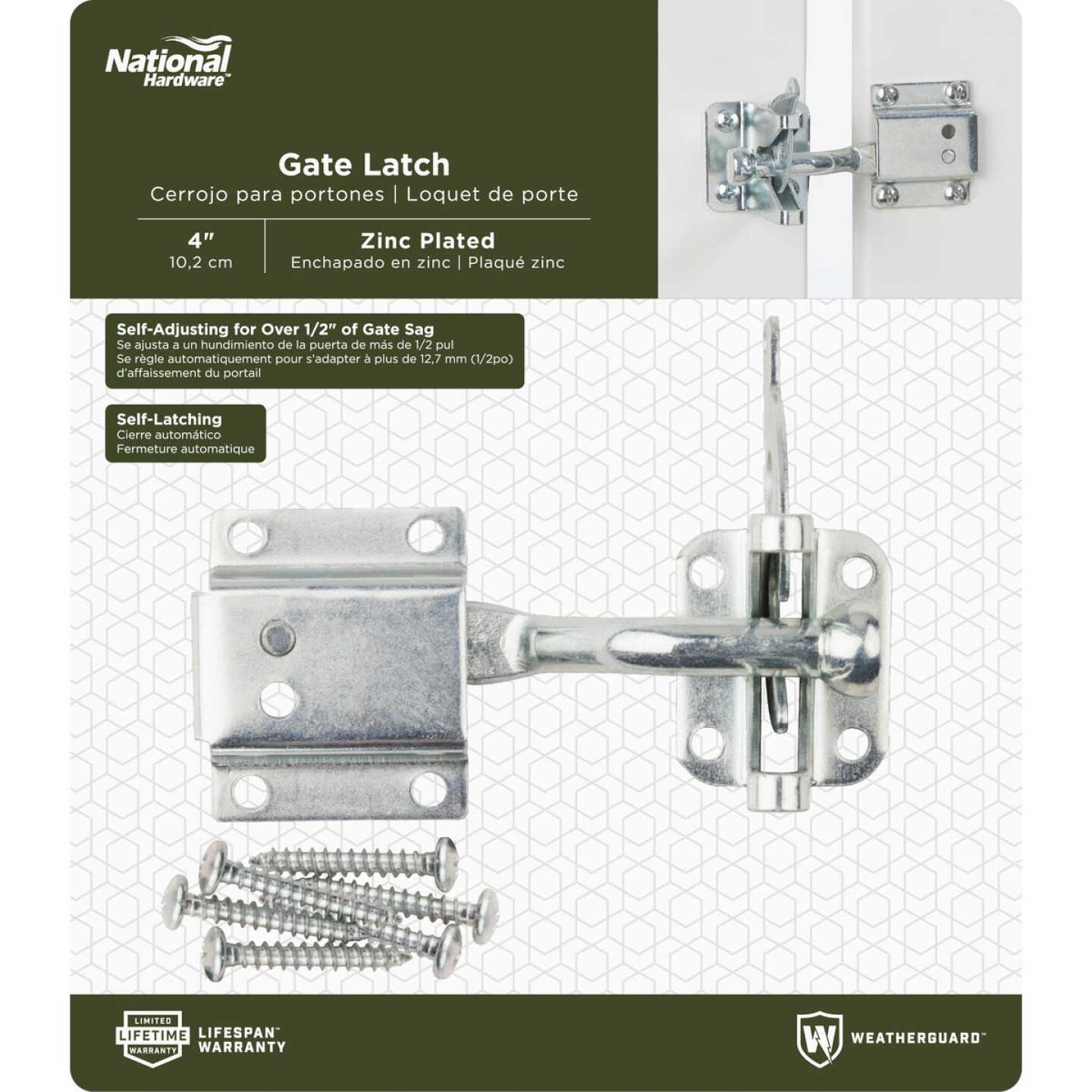 National Hardware 4 In. Zinc MaxLatch Sag Compensating Latch Image 2